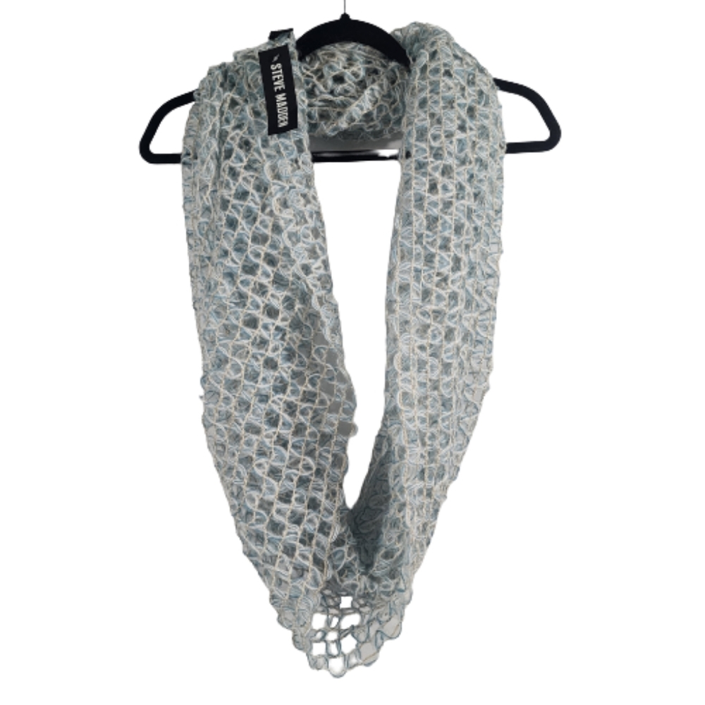 Steve Madden Infinity Scarf, Women's OS, blue and white w/Gold